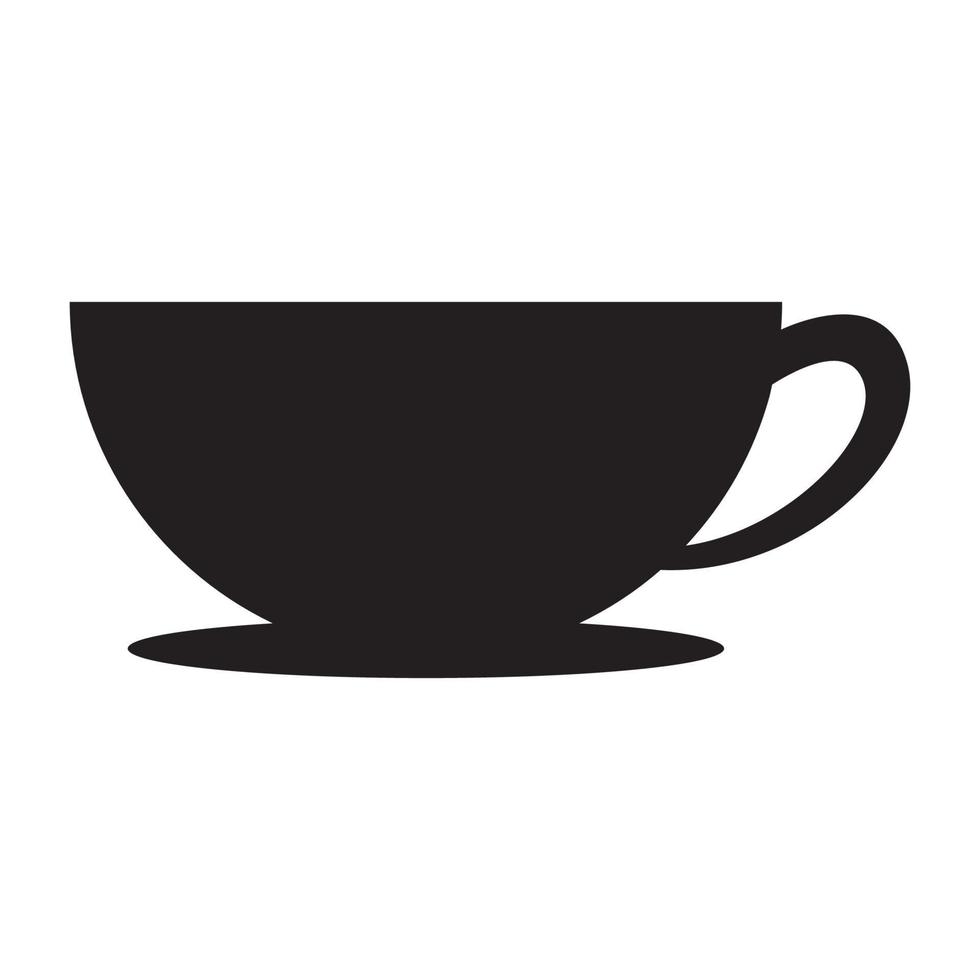 taza negra aislada de café o té diseño de logotipo símbolo gráfico vectorial icono ilustración idea creativa vector
