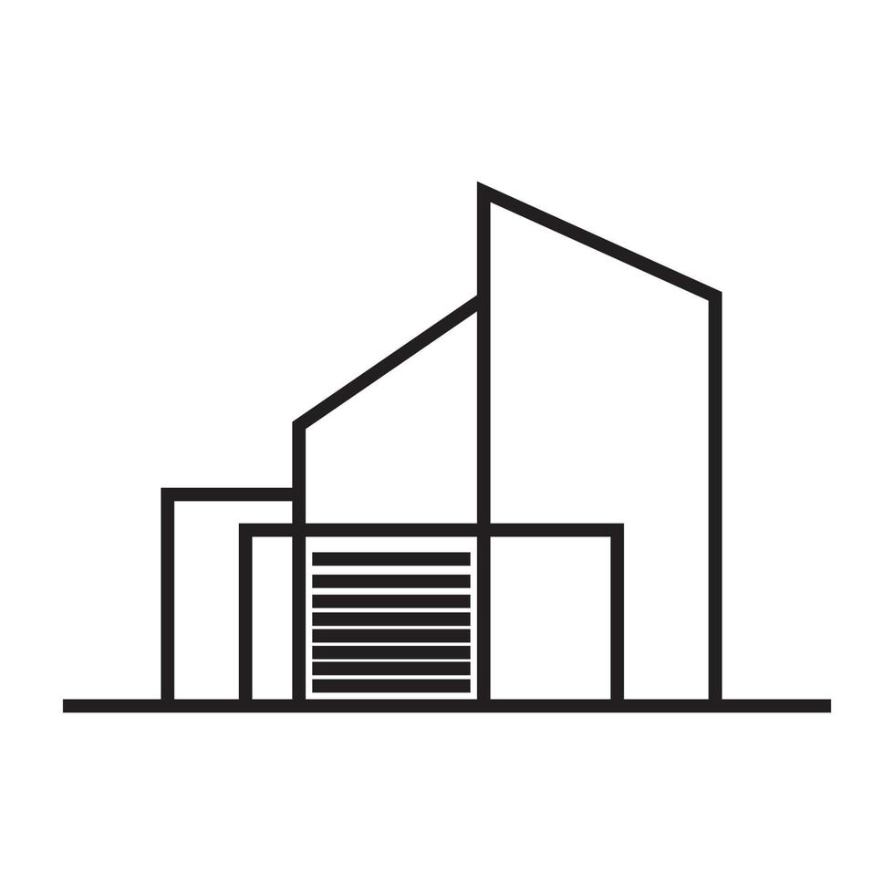 architecture minimalist home lines modern simple logo design vector icon symbol illustration
