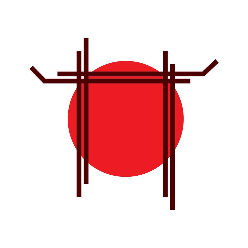 línea japón puerta torii diseño de logotipo vector gráfico símbolo icono signo ilustración idea creativa