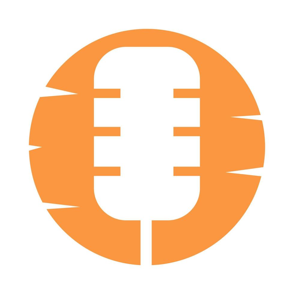 podcast de micrófonos con logotipo de puesta de sol icono de símbolo ilustración de diseño gráfico vectorial vector