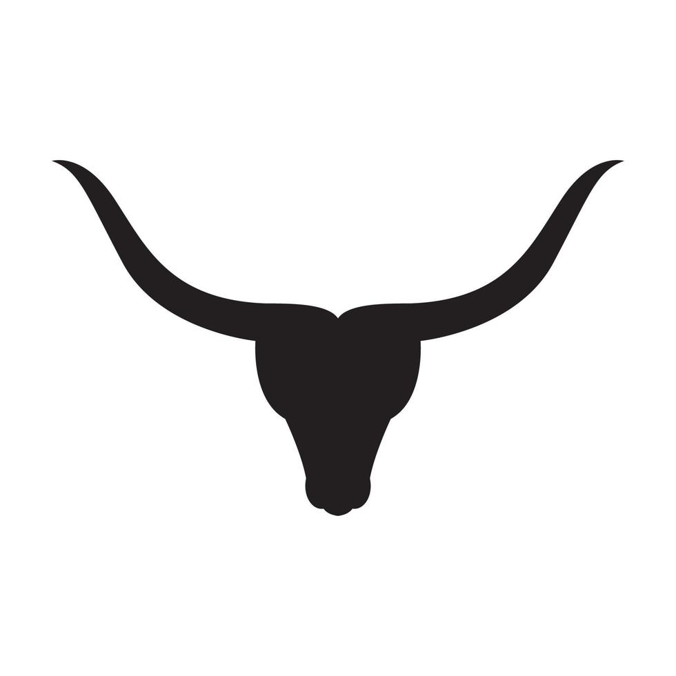 cabeza negra cráneo cuerno largo diseño de logotipo vector gráfico símbolo icono signo ilustración idea creativa