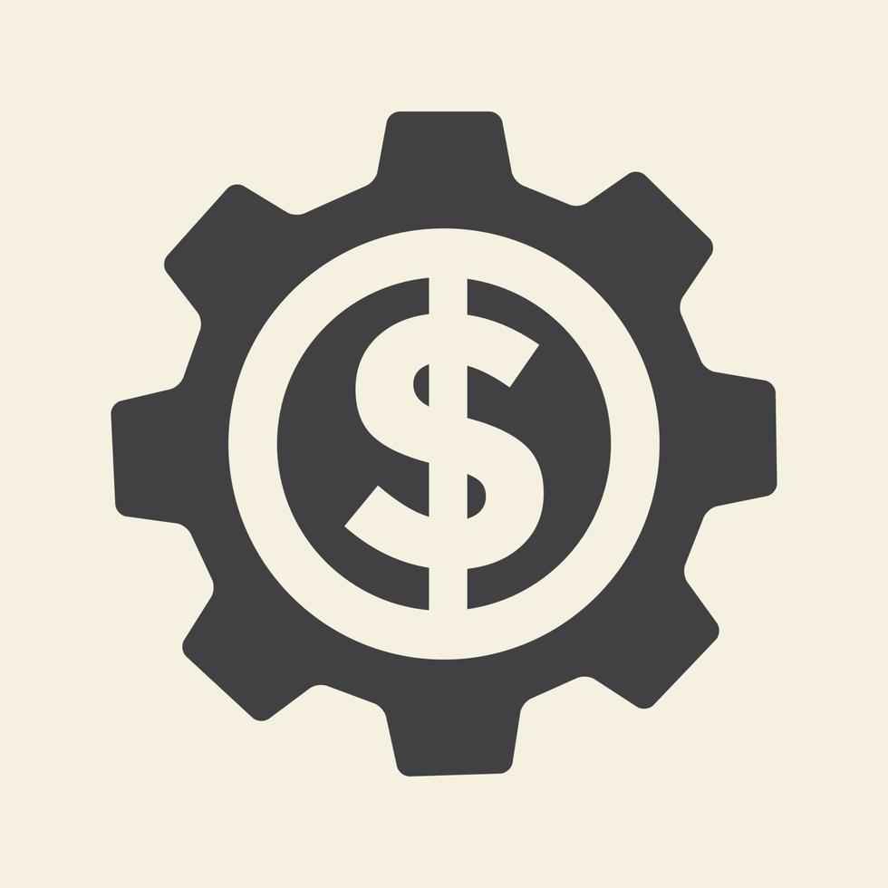 money with gear services logo vector icon symbol graphic design illustration