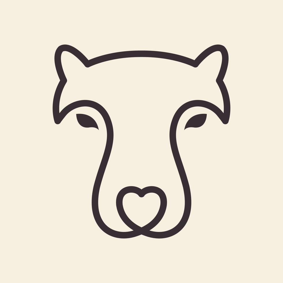 line head face hippo hipster logo symbol icon vector graphic design illustration idea creative