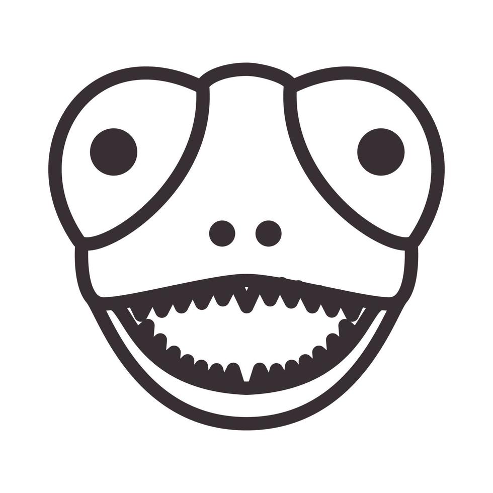 líneas cabeza lagarto rugido logotipo símbolo vector icono ilustración diseño