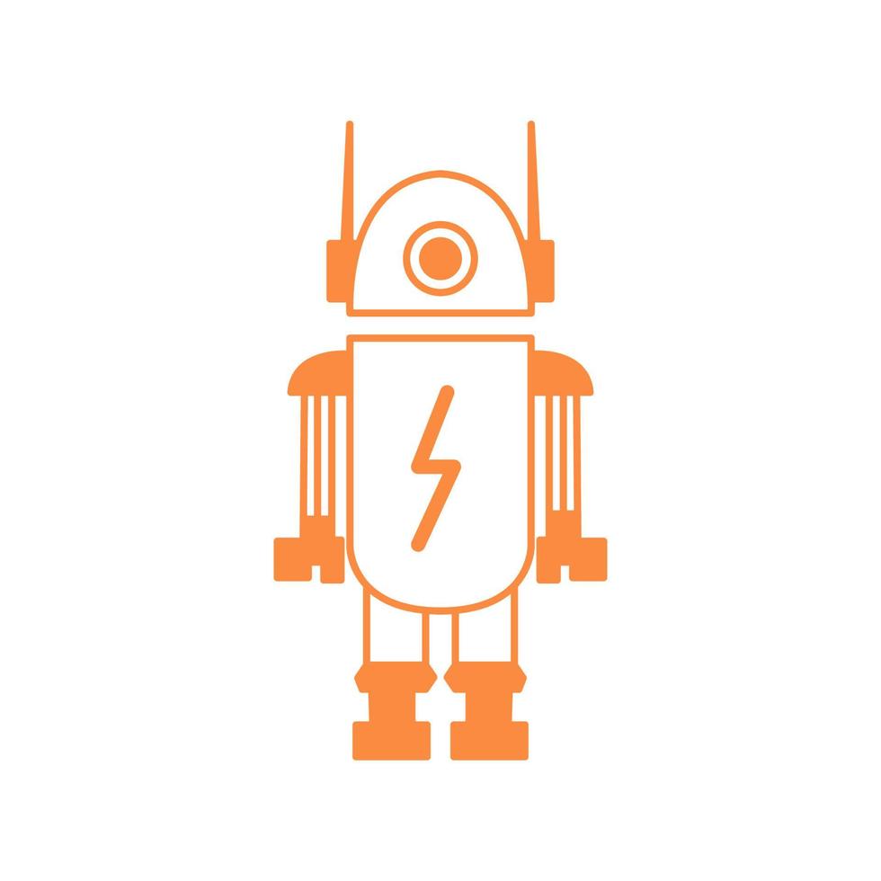 Ilustración de diseño gráfico vectorial de icono de símbolo de logotipo de línea de robot simple vector