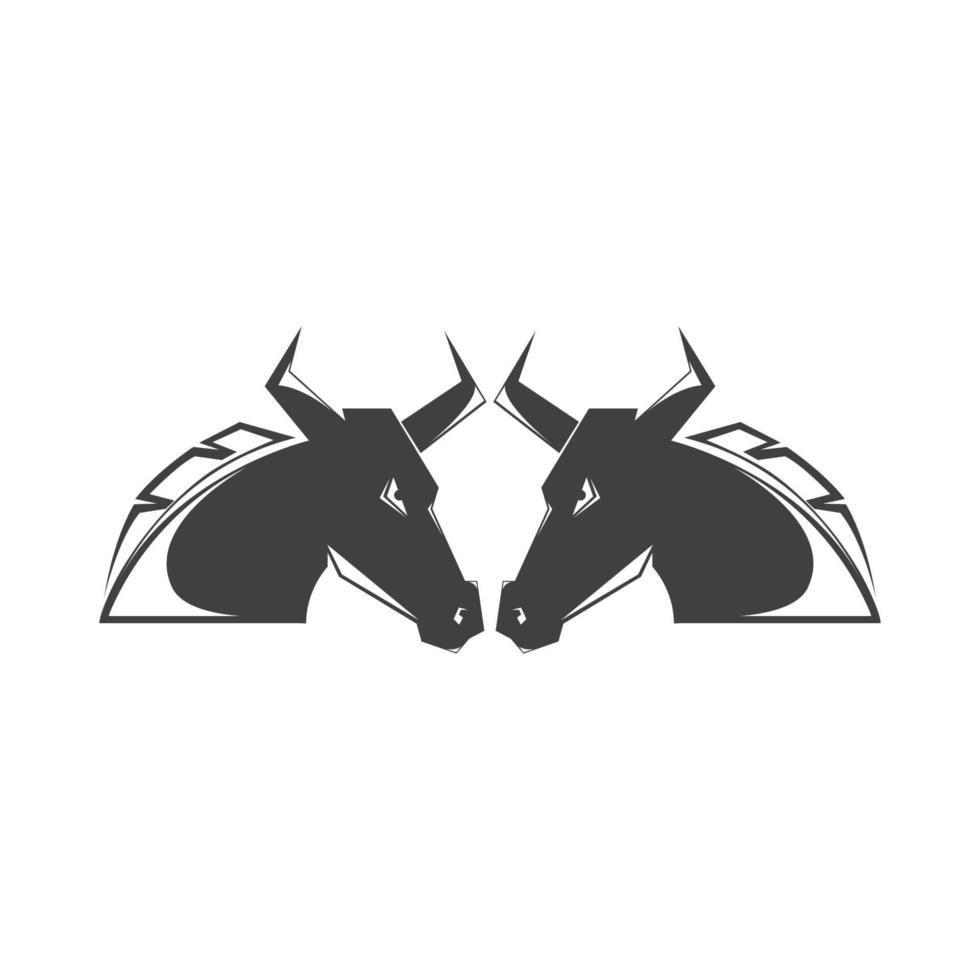 head twin horse logo design vector graphic symbol icon sign illustration creative idea