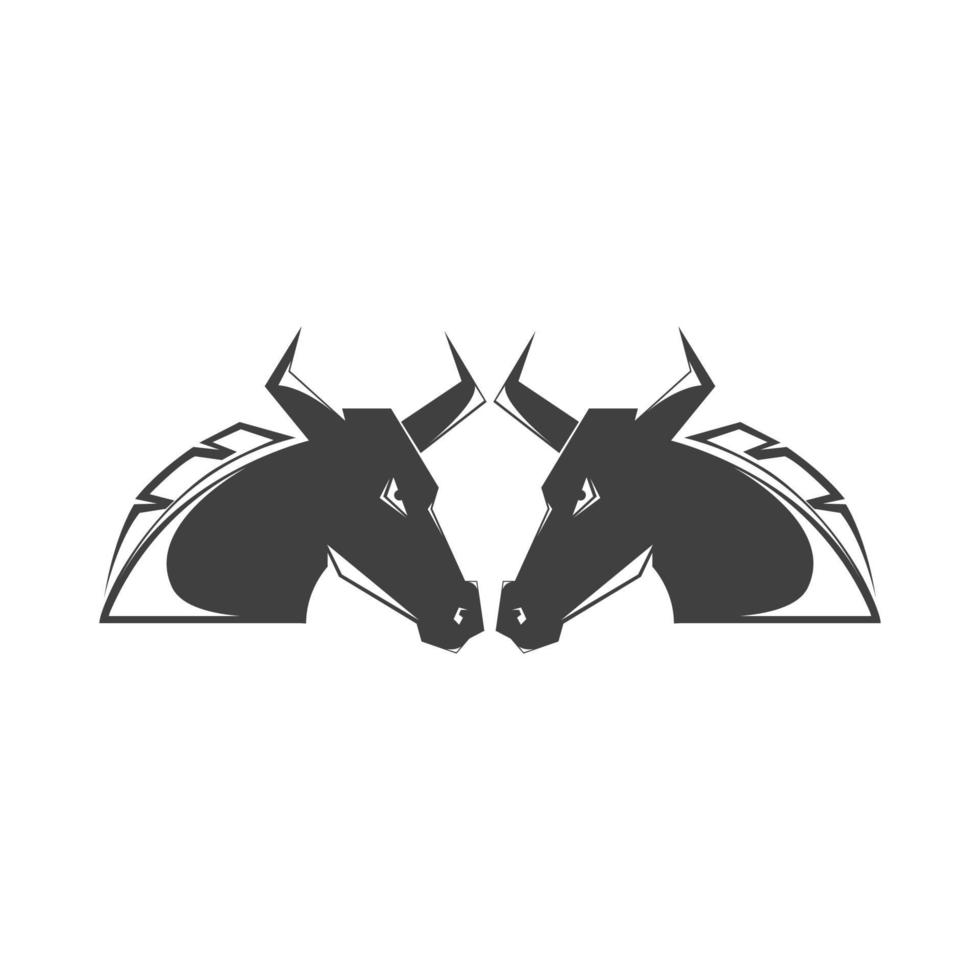 head twin horse logo design vector graphic symbol icon sign illustration creative idea