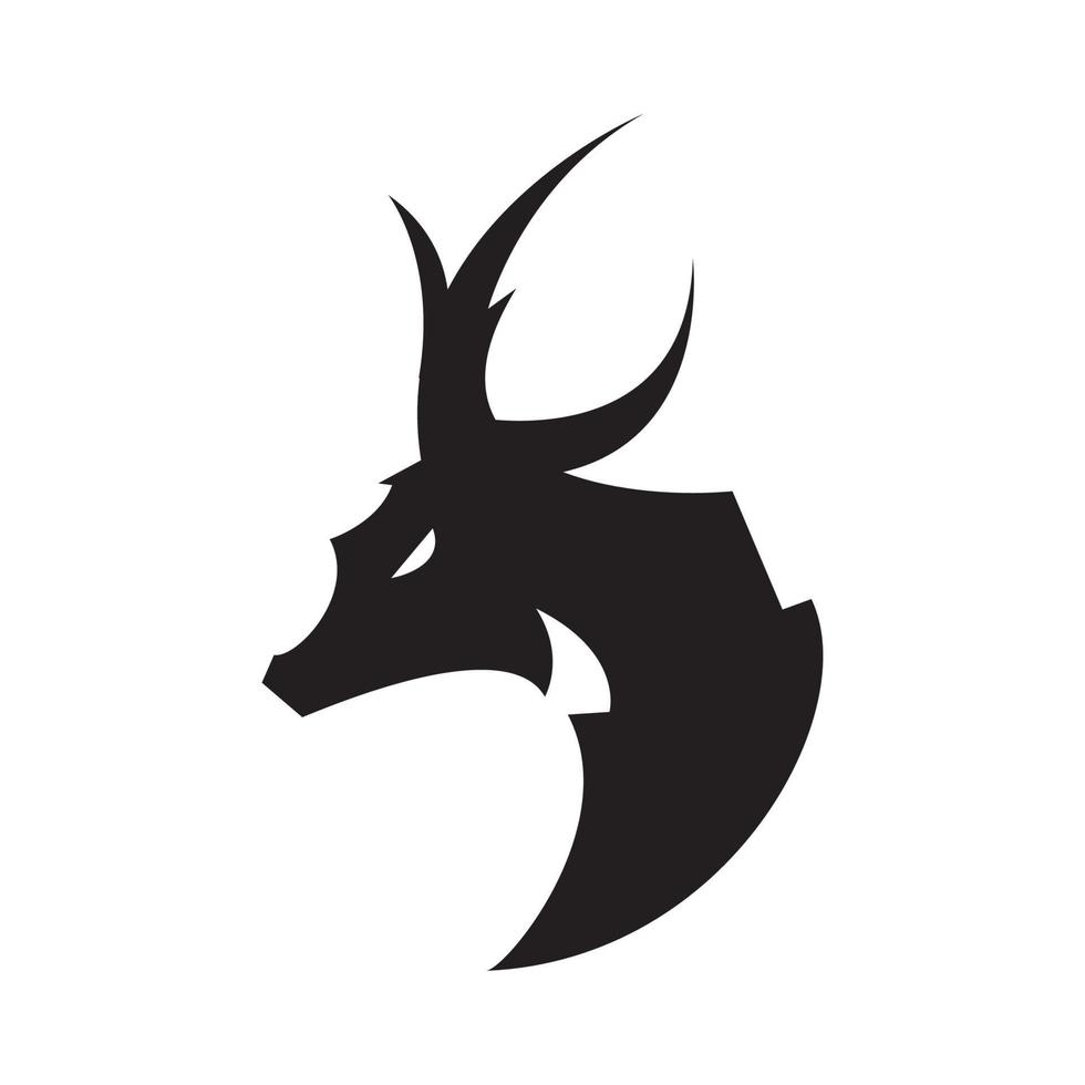 Side view Deer head   logo design vector