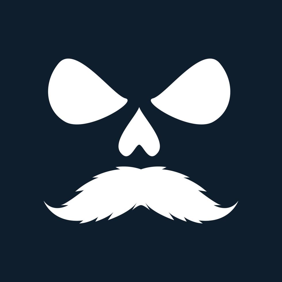 scary skull with  beard logo vector icon illustration design