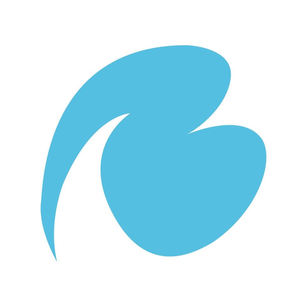 b inicial con onda plana logotipo símbolo icono vector gráfico diseño ilustración idea creativa