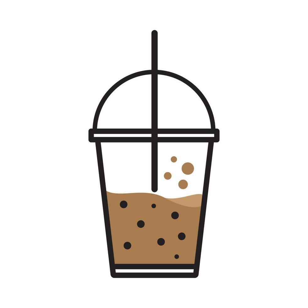 modern chocolate drink fresh ice logo symbol vector icon graphic design illustration