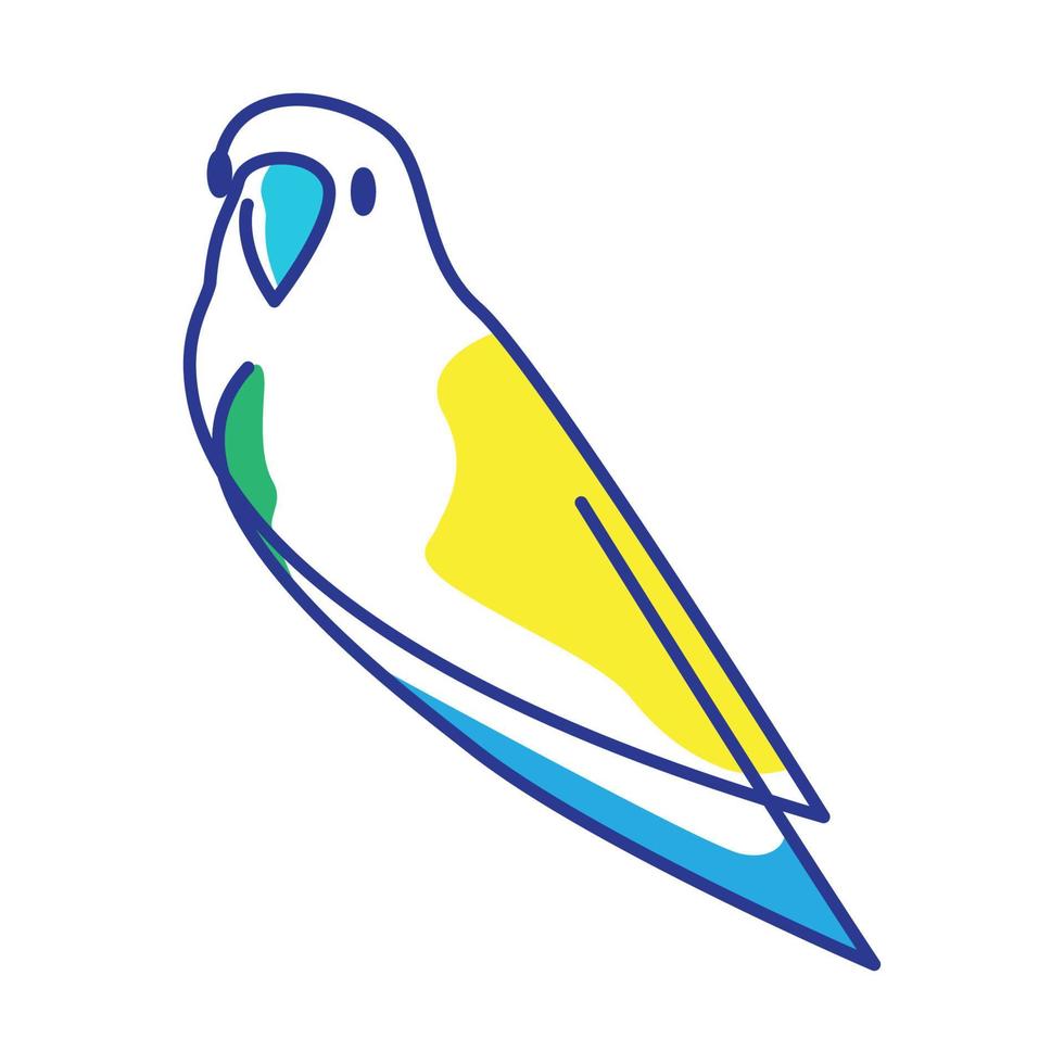 lines bird parakeet abstract logo symbol vector design illustration