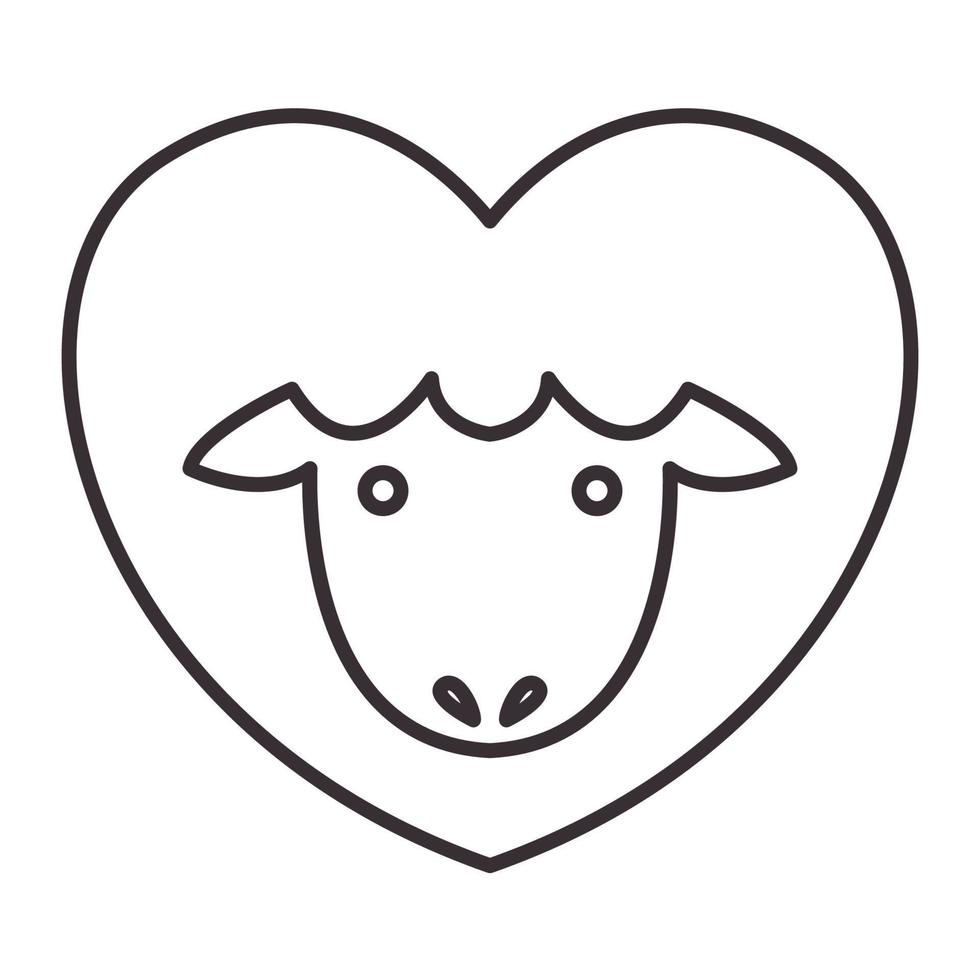 lines sheep love logo vector symbol icon design graphic illustration