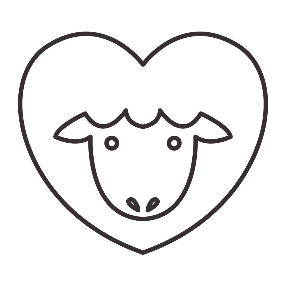 lines sheep love logo vector symbol icon design graphic illustration