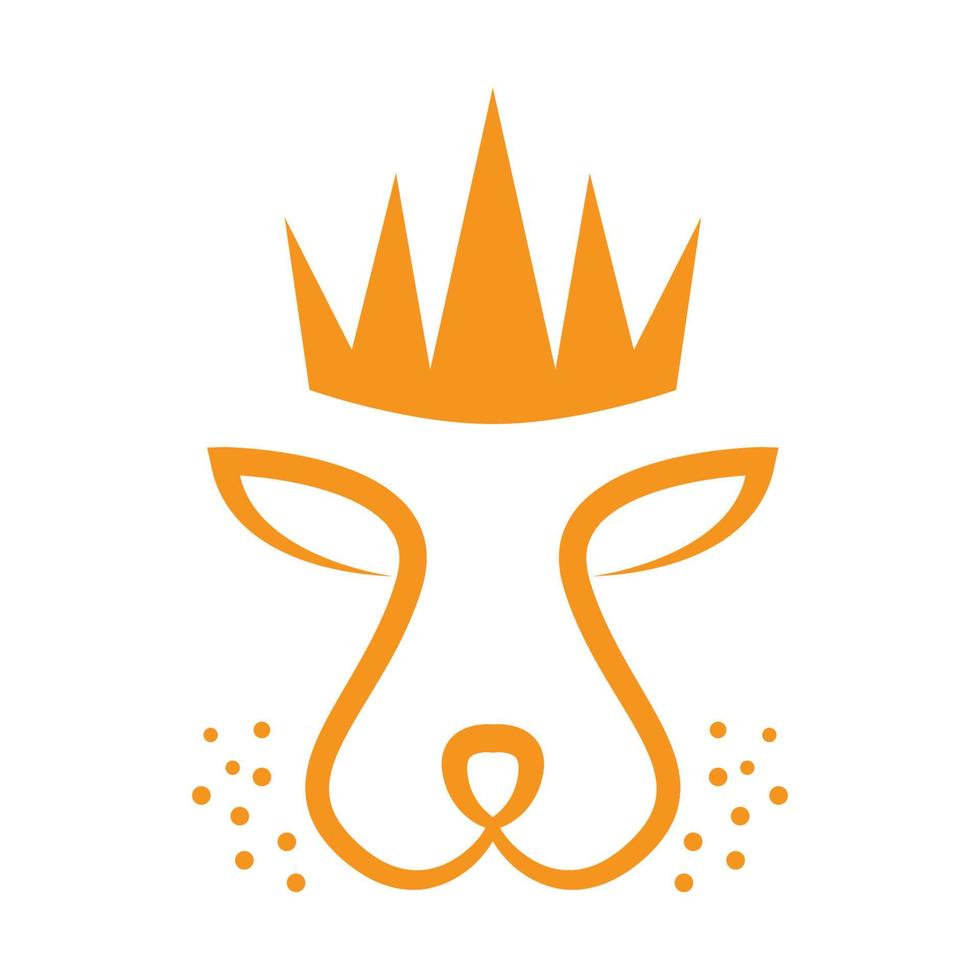 cheetah face with crown king logo symbol icon vector graphic design illustration idea creative