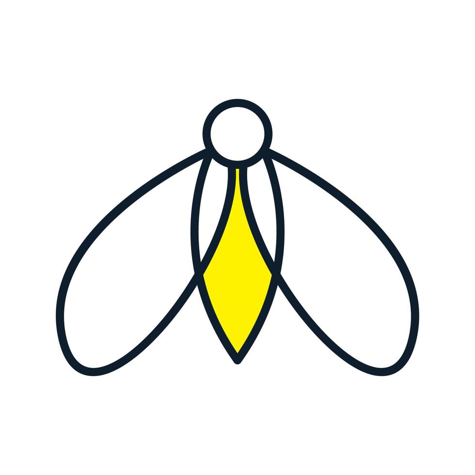 animal insect fireflies minimalist shape lines color logo vector icon illustration design