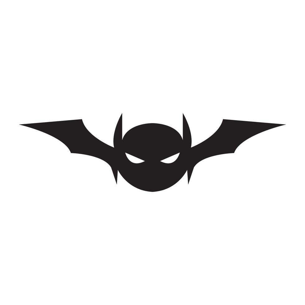 cute silhouette cartoon bats fly logo vector icon illustration design