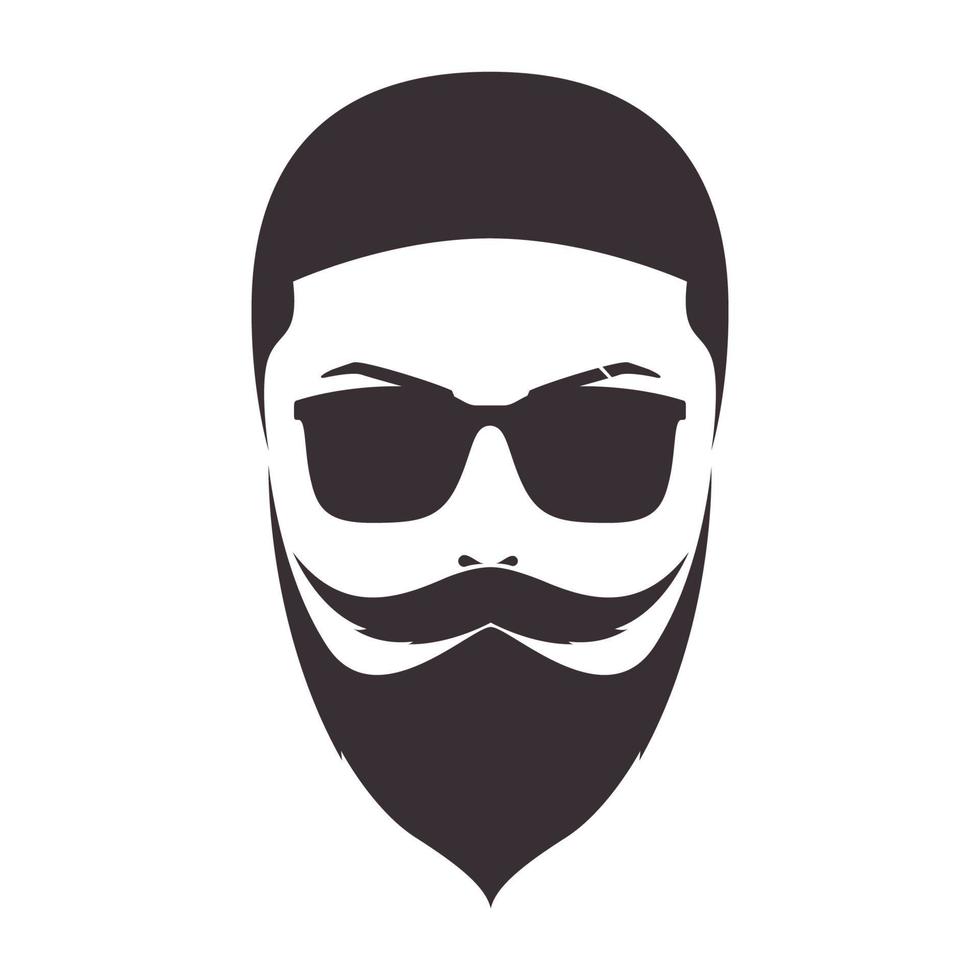 hombre con barba larga cabeza vintage logo símbolo icono vector gráfico diseño ilustración