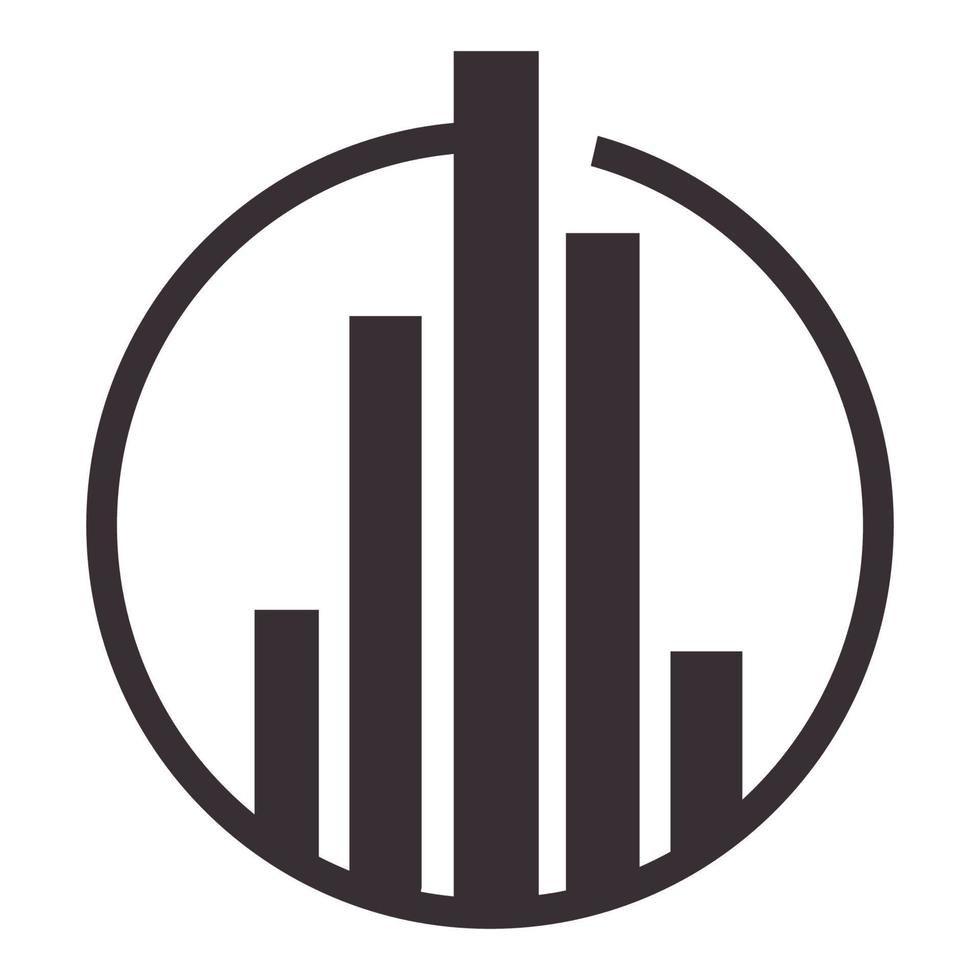 circle with skyscraper logo vector symbol icon design graphic illustration