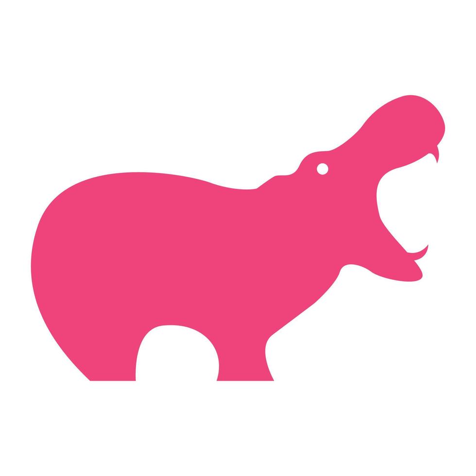 hipopótamo animal salvaje rugido logo vector símbolo icono diseño gráfico ilustración