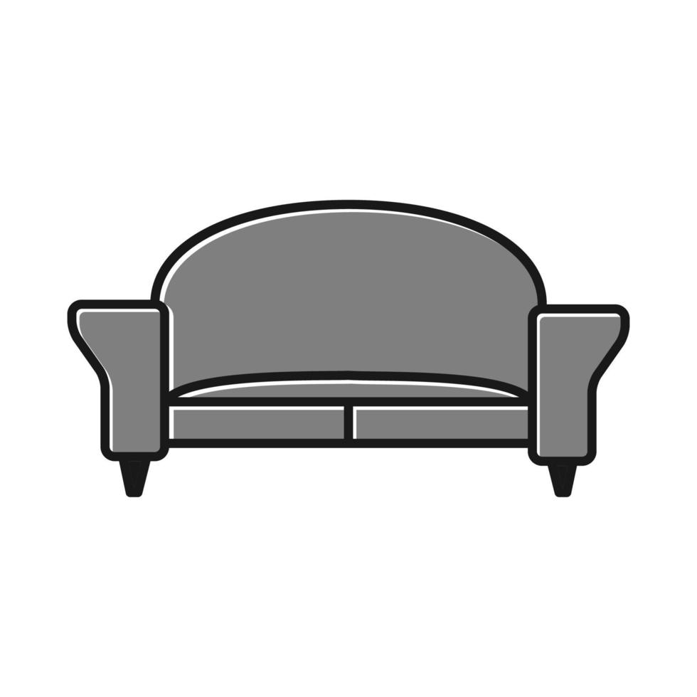 muebles interiores sofá futurista logo vector icono diseño ilustración