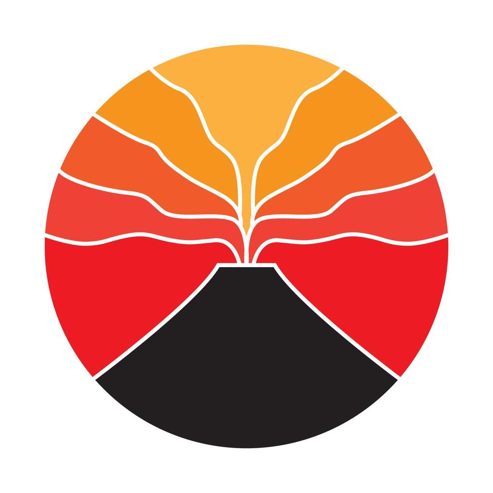 abstract mountain erupt  logo vector icon illustration design