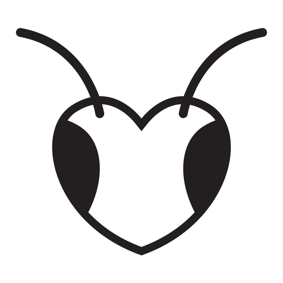 ant head with love logo symbol vector icon illustration graphic design