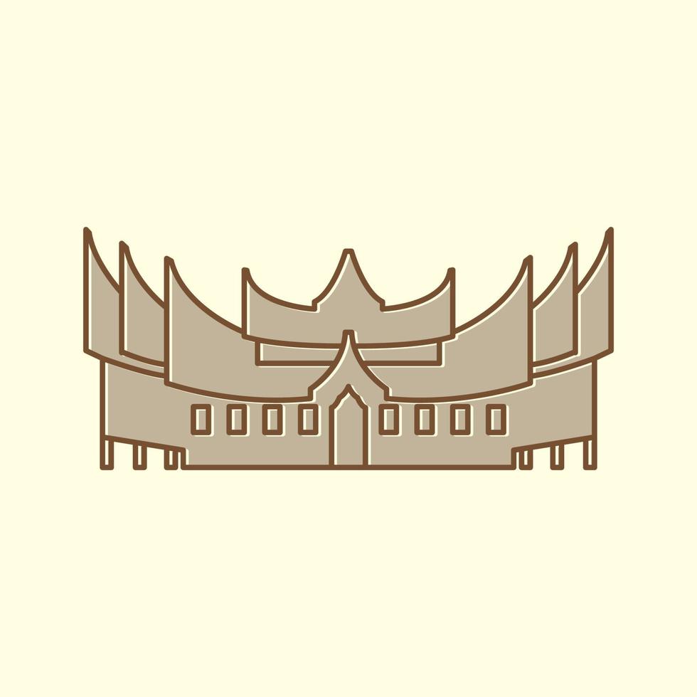 Indonesian traditional culture home vintage logo vector icon design illustration