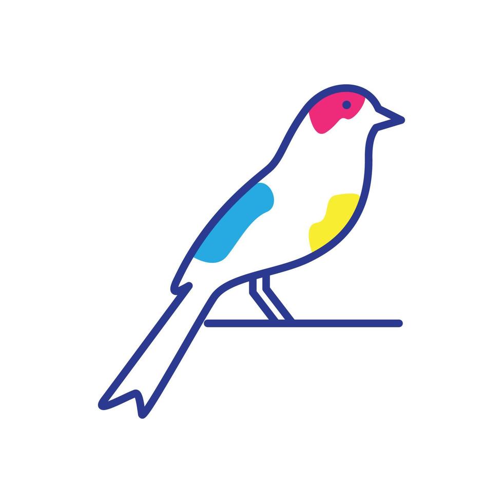 line abstract colorful bird canary logo design vector graphic symbol icon sign illustration creative idea