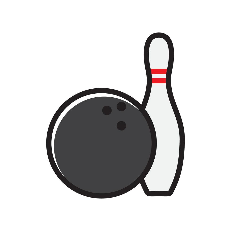 ball and pin bowling line colorful logo design vector icon symbol illustration