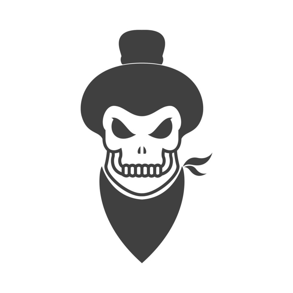 skull with bandana japan logo design vector graphic symbol icon sign illustration creative idea