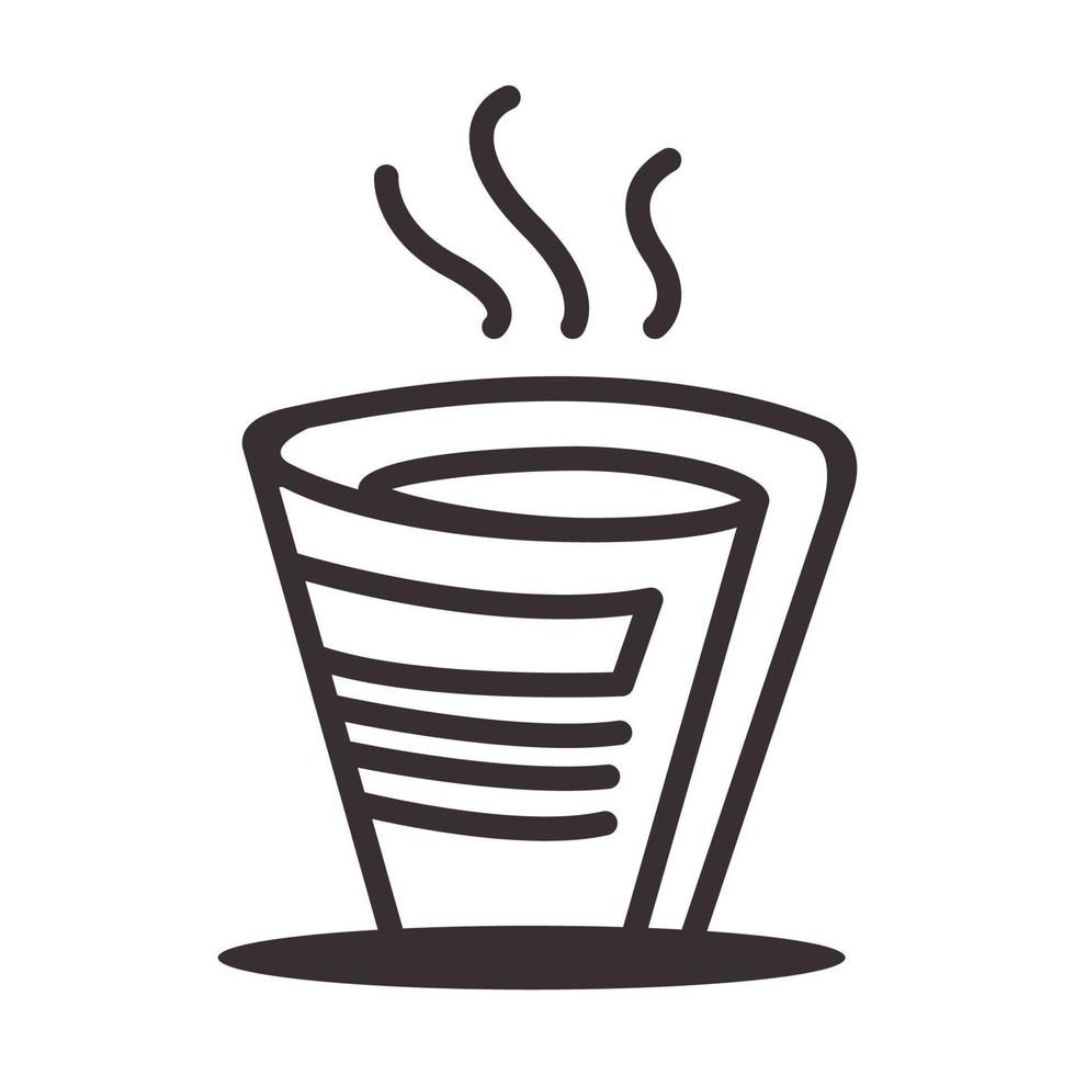 line newspaper with drink logo vector symbol icon design graphic illustration