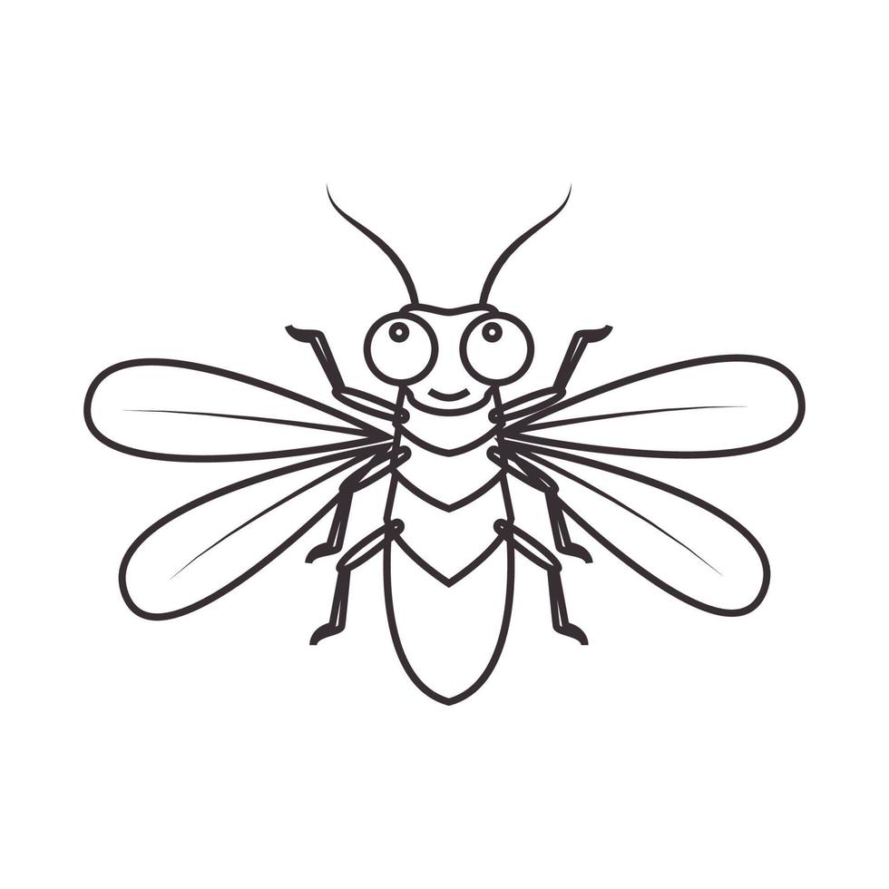 lines cute cartoon flies logo symbol vector icon illustration graphic design