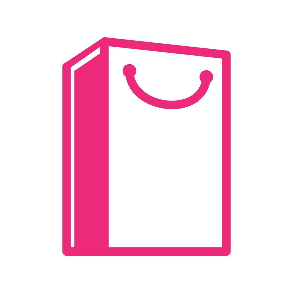 ilustración de icono de vector de logotipo de contorno de línea rosa de bolsa de compras