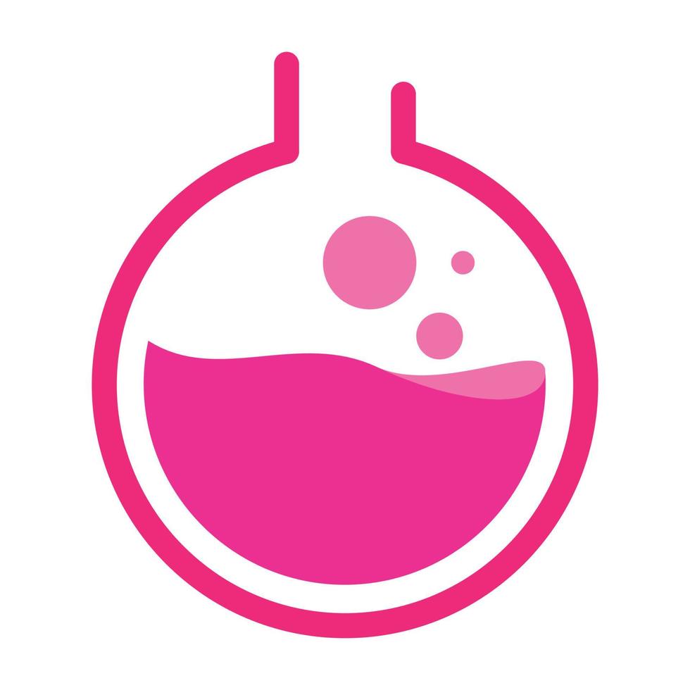 círculo vidrio rosa laboratorio logotipo diseño vector icono símbolo ilustración