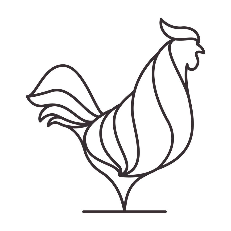 líneas forma moderna gallo logo vector símbolo icono diseño gráfico ilustración