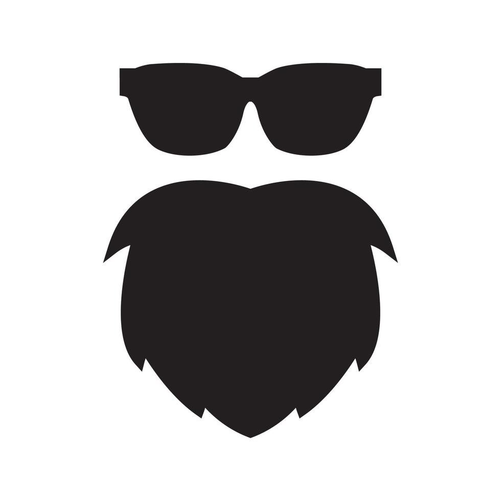 cara de anciano con barba y gafas de sol logo símbolo icono vector diseño gráfico