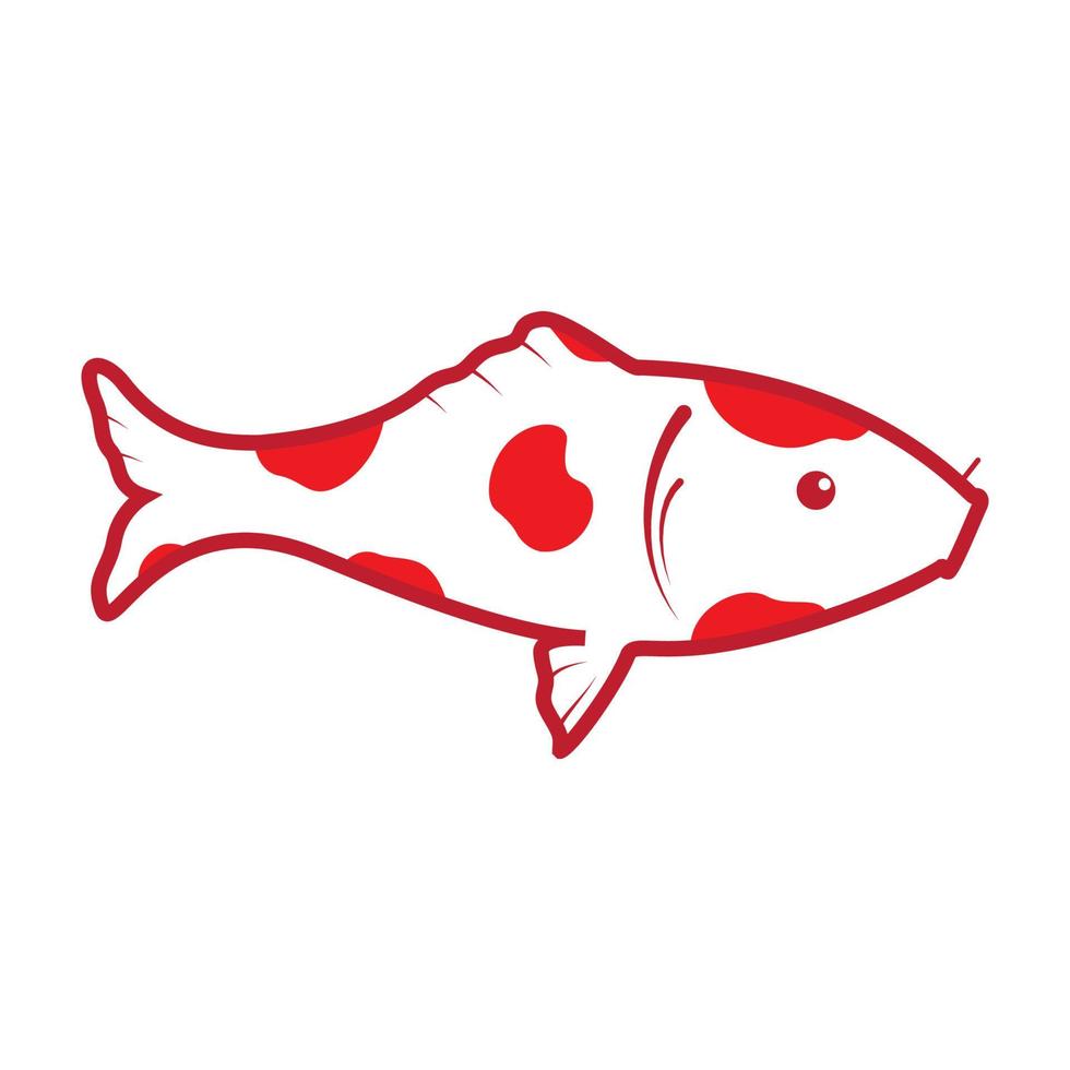 colorful red line kohaku koi fish logo symbol icon vector graphic design illustration idea creative