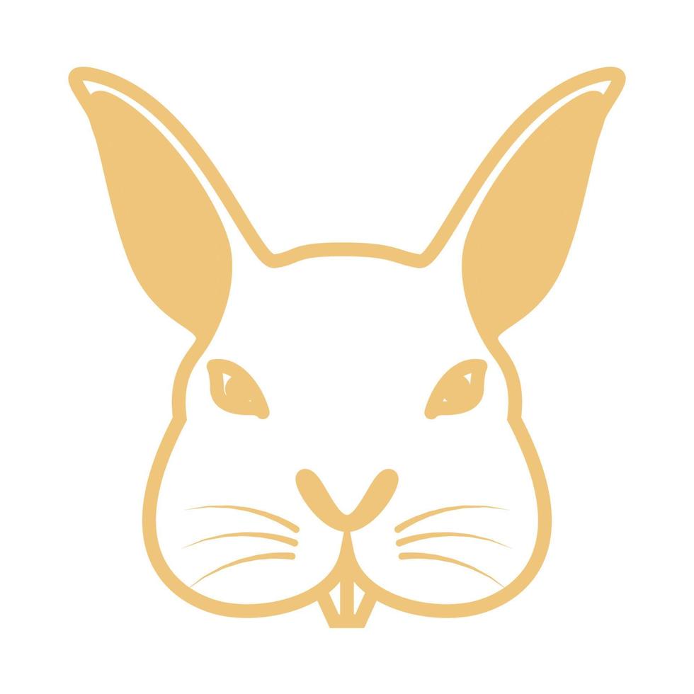 cute head rabbit playful logo symbol vector icon illustration graphic design