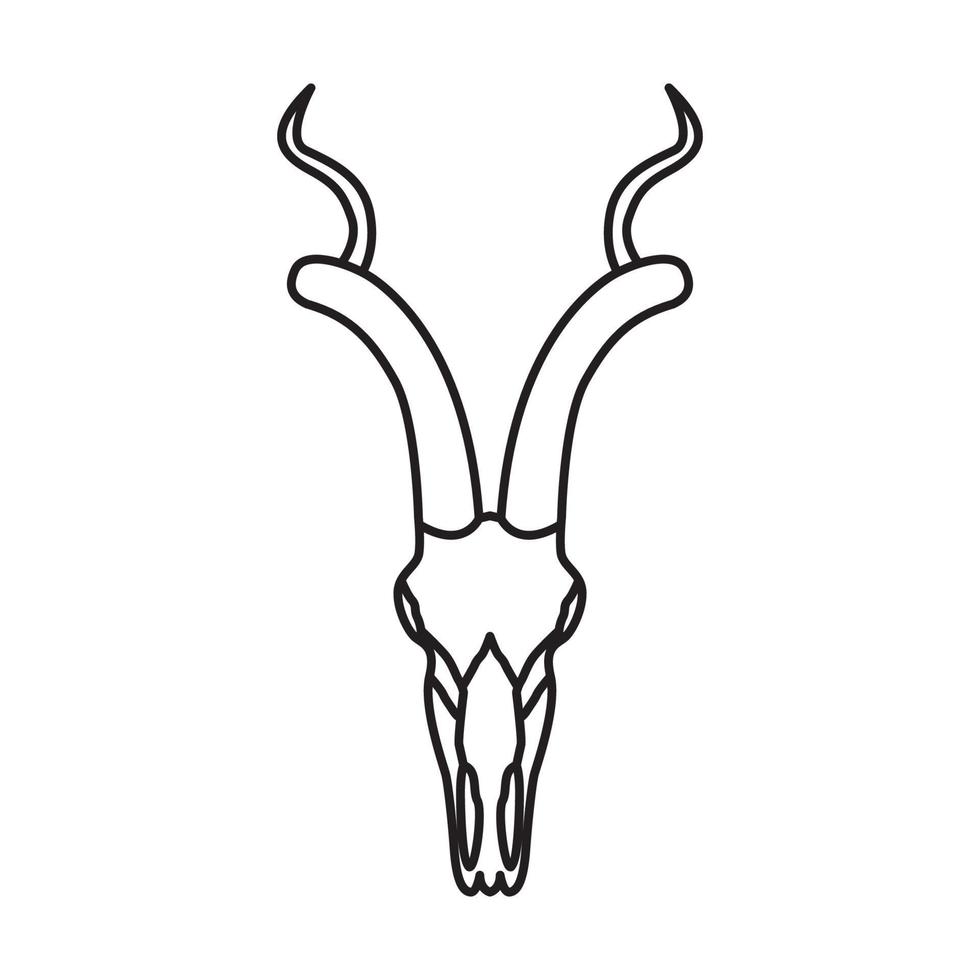 lines head skull deer logo vector icon illustration design