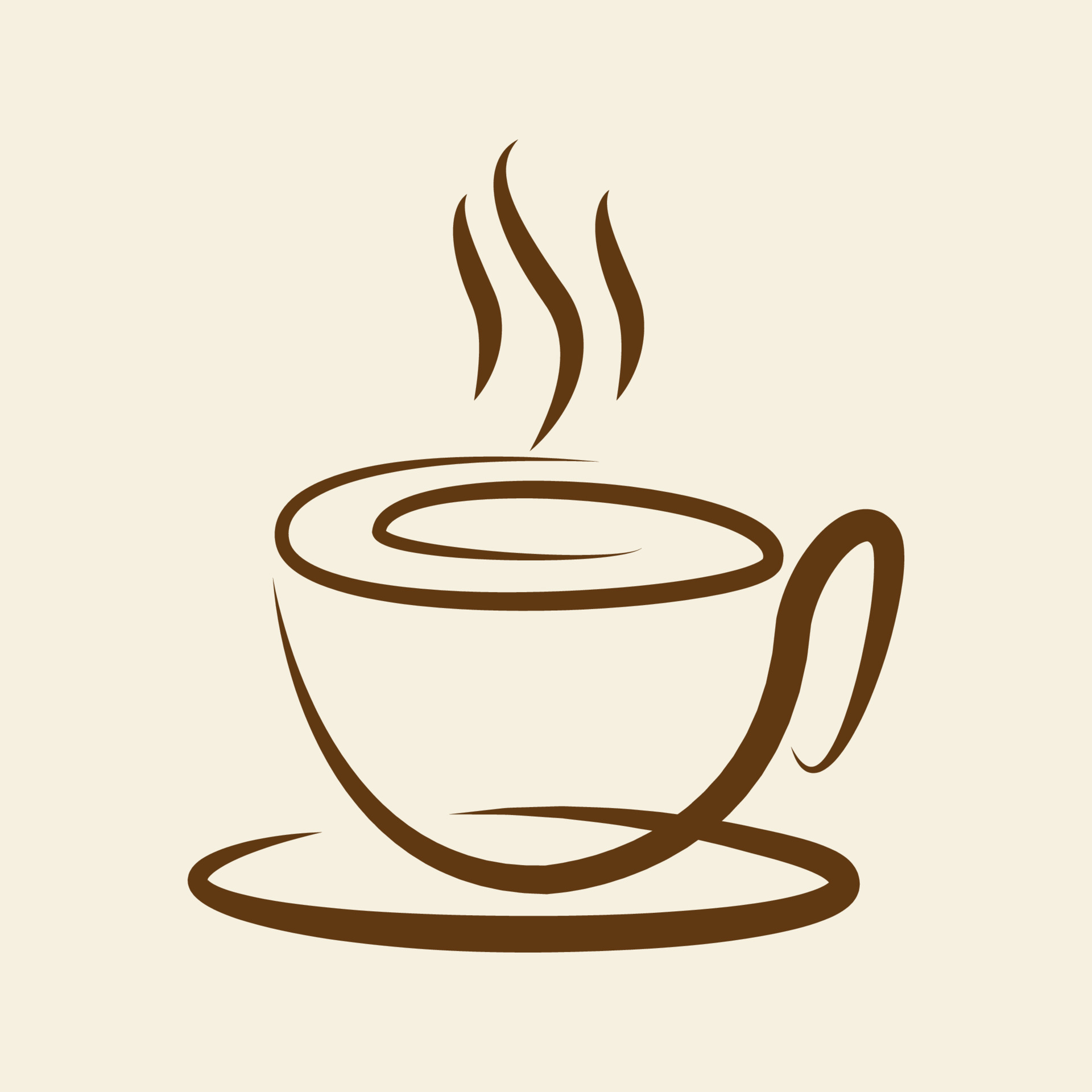 vintage shape simple cup coffee steam logo symbol icon vector