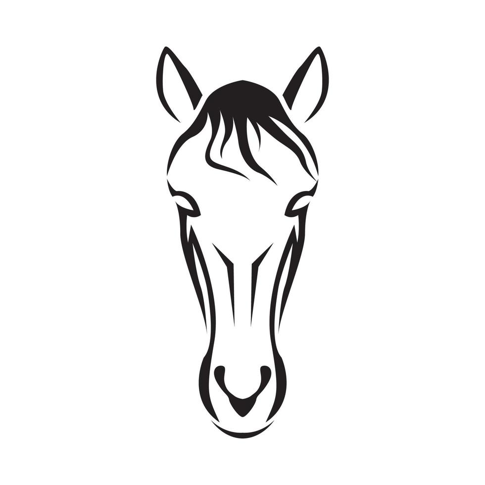 cabeza cara caballo diseño de logotipo vector gráfico símbolo icono signo ilustración idea creativa