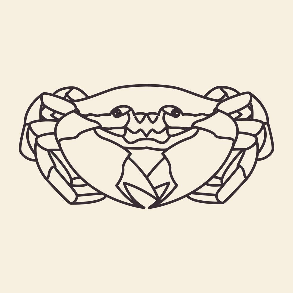 sea food crabs lines logo design vector icon symbol illustration