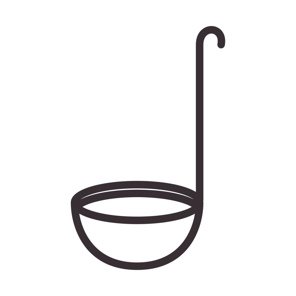 Cuchara de sopa de líneas logo símbolo vector icono ilustración diseño gráfico