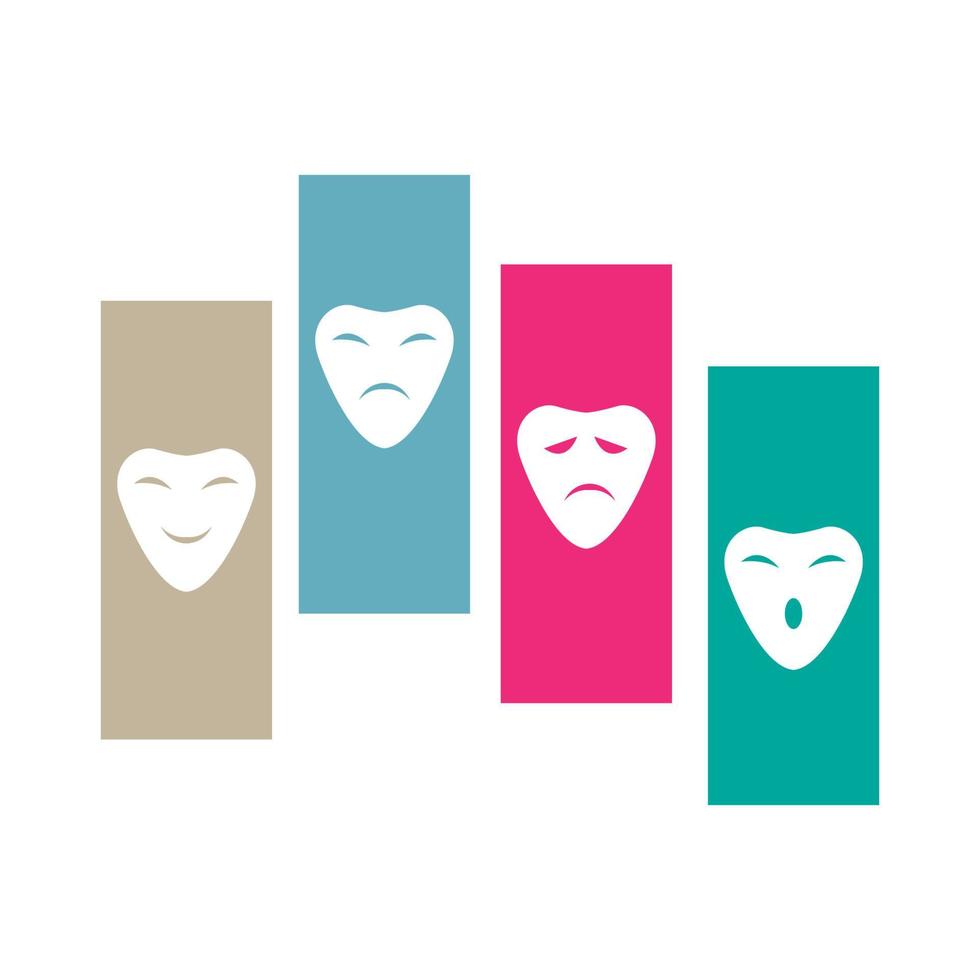 colorful face people mask for theater logo vector icon illustration design