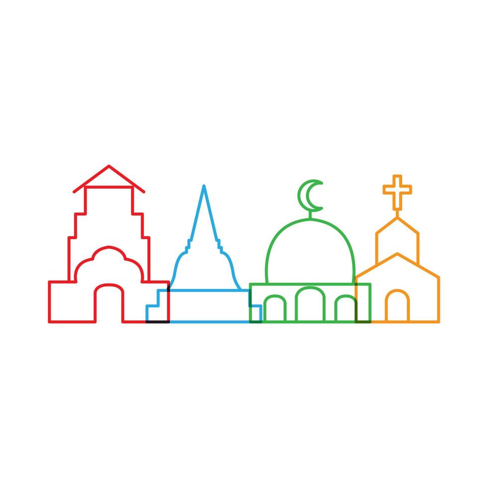 diseño de ilustración de icono de vector de logotipo de tolerancia religiosa