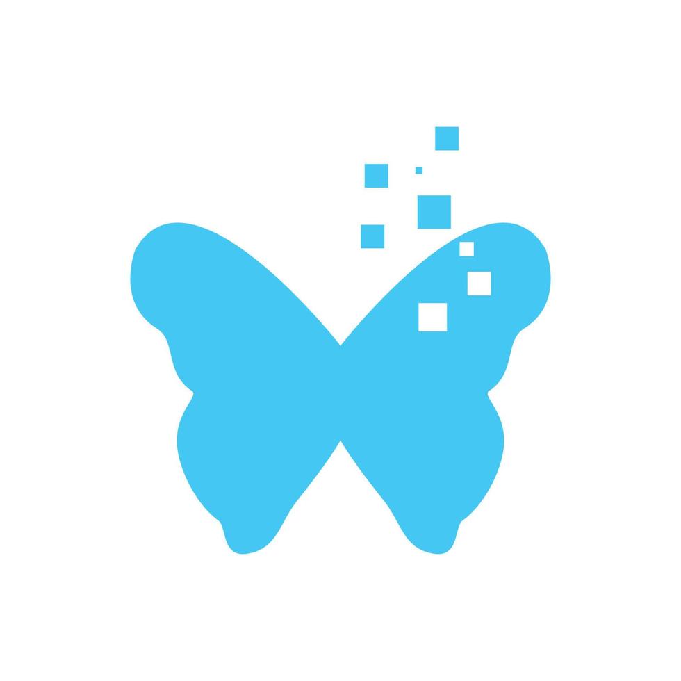 alas de mariposa de insecto animal con datos de tecnología diseño de ilustración de icono de vector de logotipo moderno