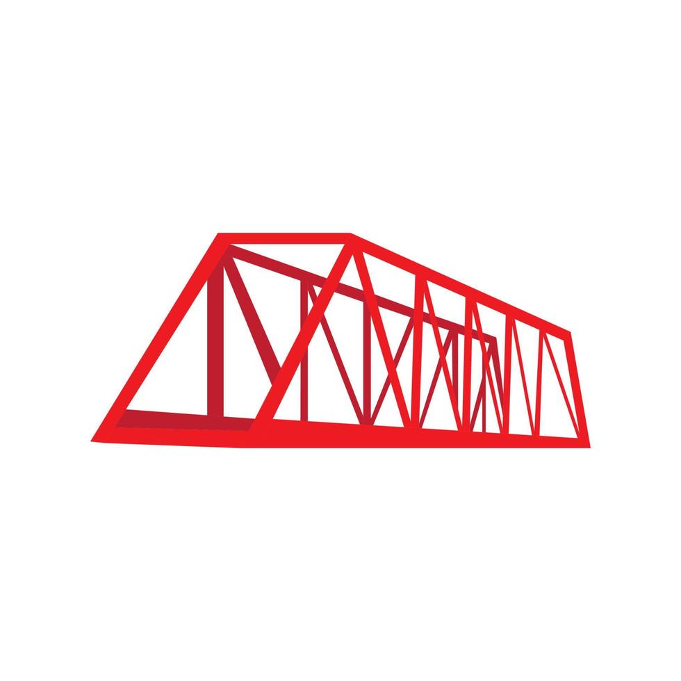 puente rojo vista lateral diseño de logotipo vector gráfico símbolo icono signo ilustración idea creativa
