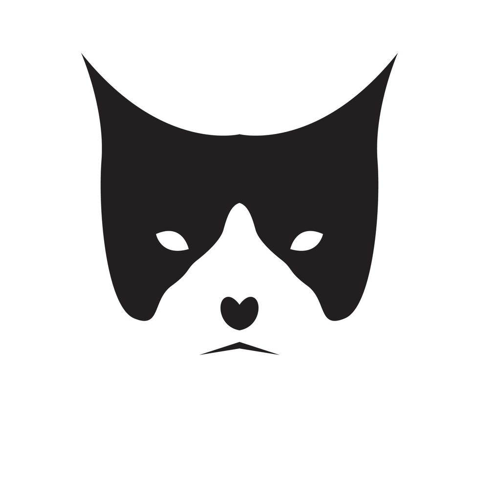 negro blanco cara perro enojado logo símbolo icono vector gráfico diseño ilustración idea creativo