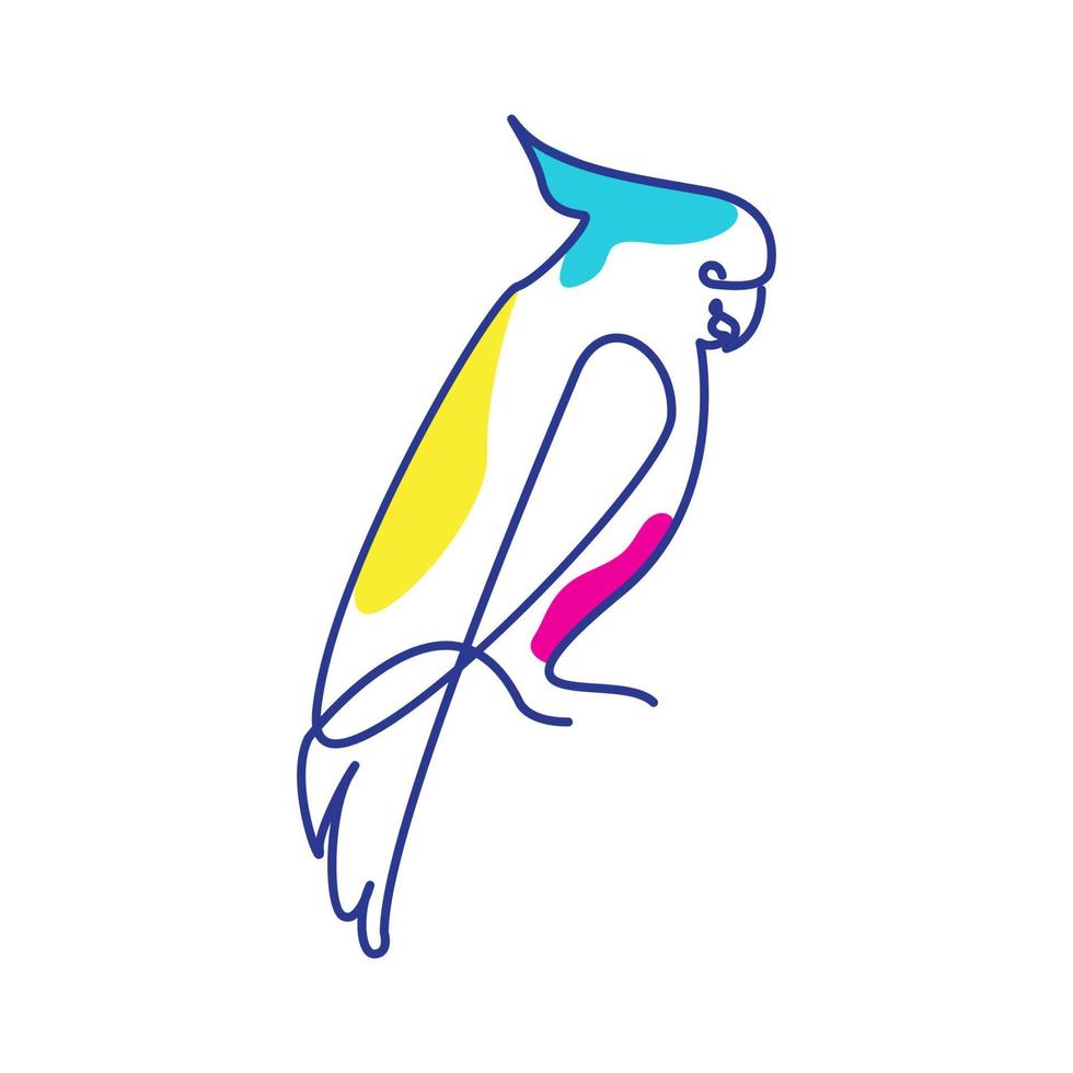 animal pájaro loros líneas arte colorido abstracto logo diseño vector símbolo icono ilustración